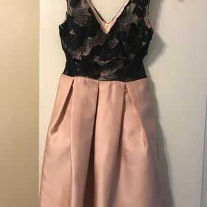 Pink and black lace formal dress size 0